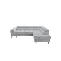 ECKSOFA mit Schlaffunktion Ottomane Rechts LUMA-L 272x203x70 Grau Cord - Schwarz/Grau, Holzwerkstoff/Kunststoff (203/272cm) - ALTDECOR