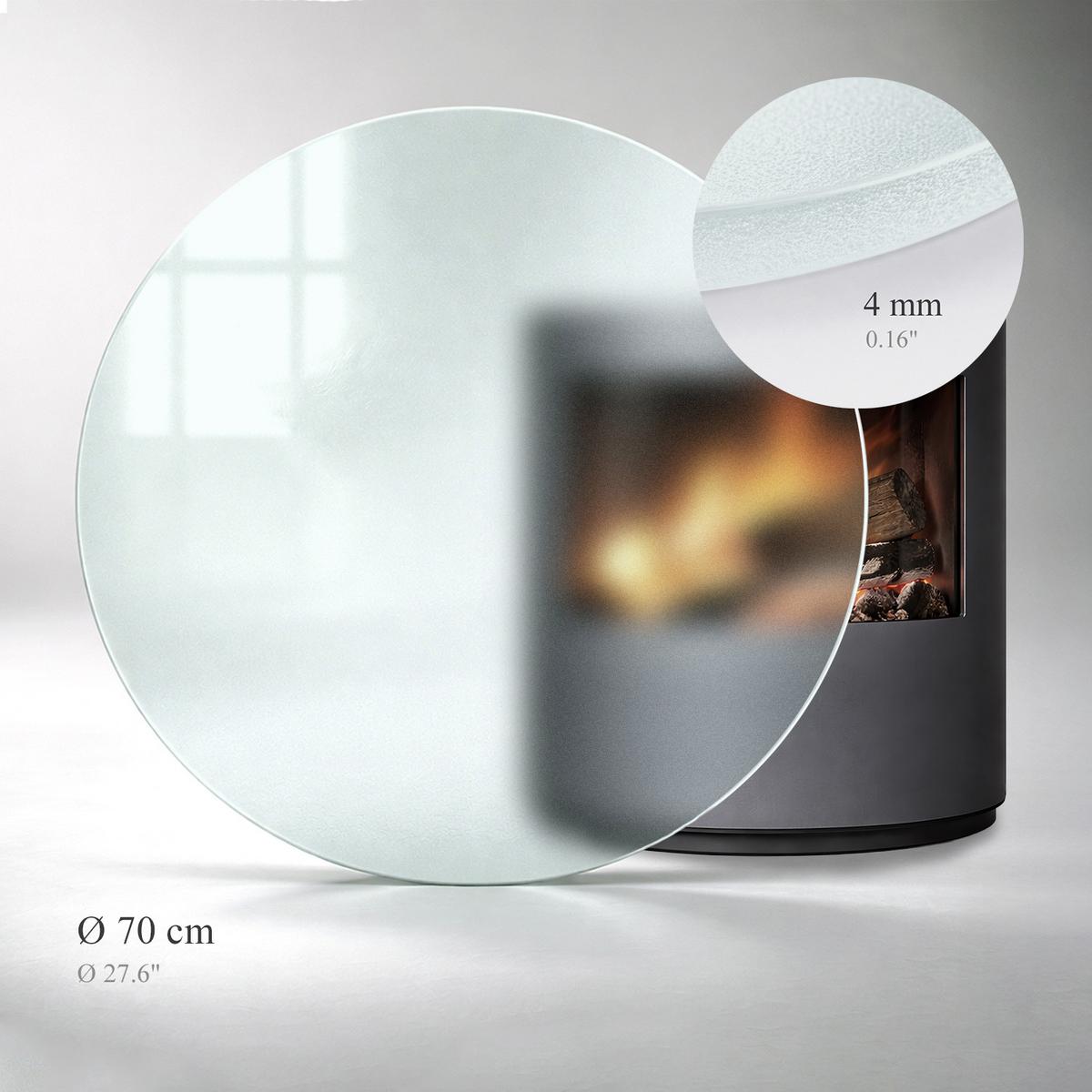 GLASBODENPLATTE für Kaminofen Ø70 cm – Milchglas Optik - Transparent, Glas (70/80/0.4cm) - TULUP
