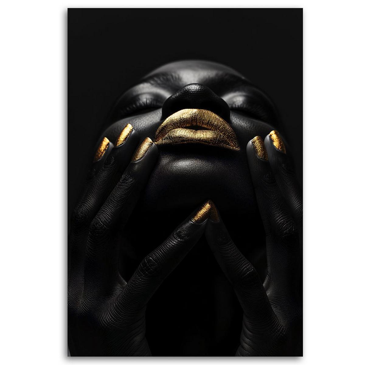 KUNSTDRUCK Schwarz 70/100 cm - Schwarz, Textil (70/100cm) - KUNSTLOFT