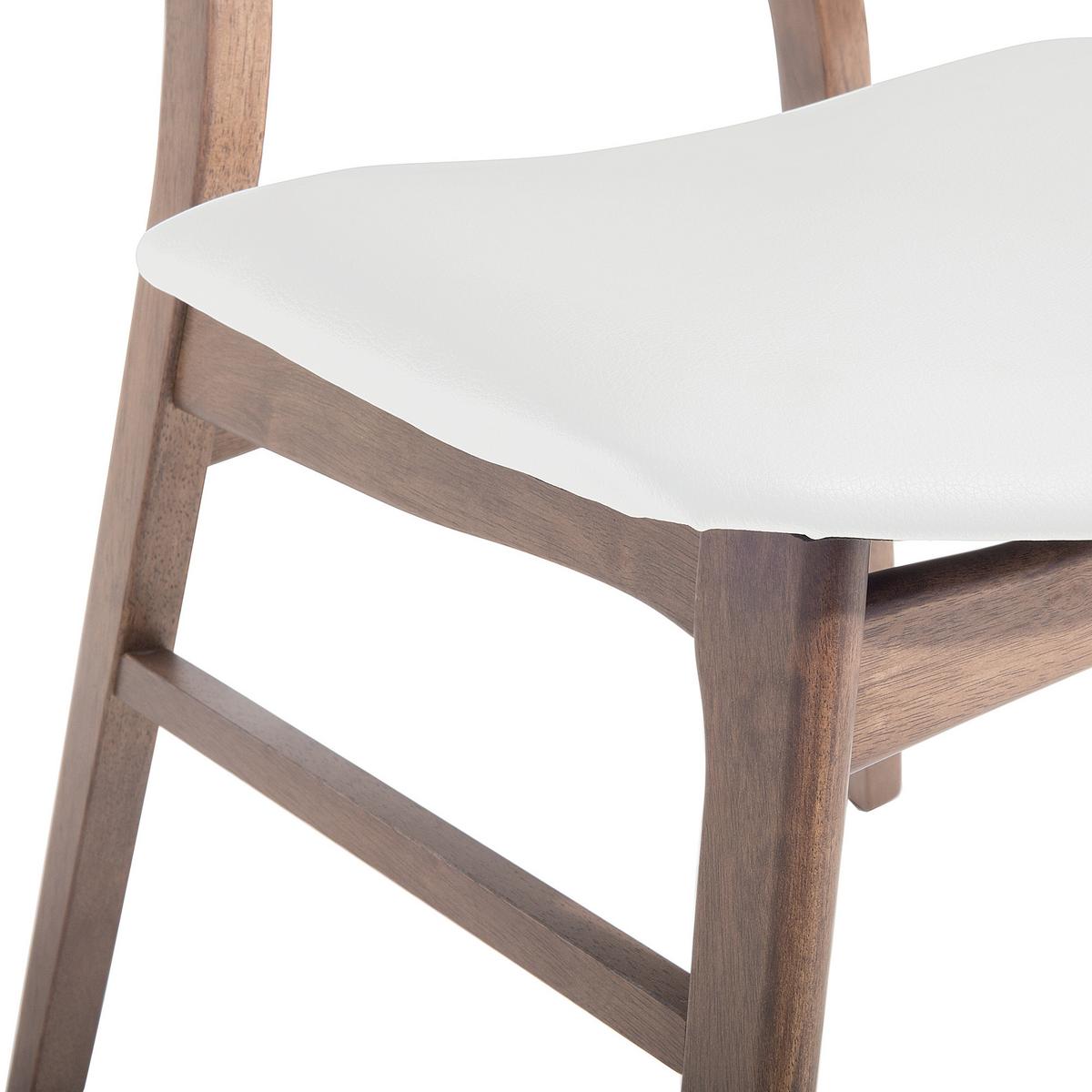 ESSZIMMERSTUHL 2er-Set Gummibaumholz Weiß Lynn - Weiß, Holz/Textil (49/78/47cm) - Beliani