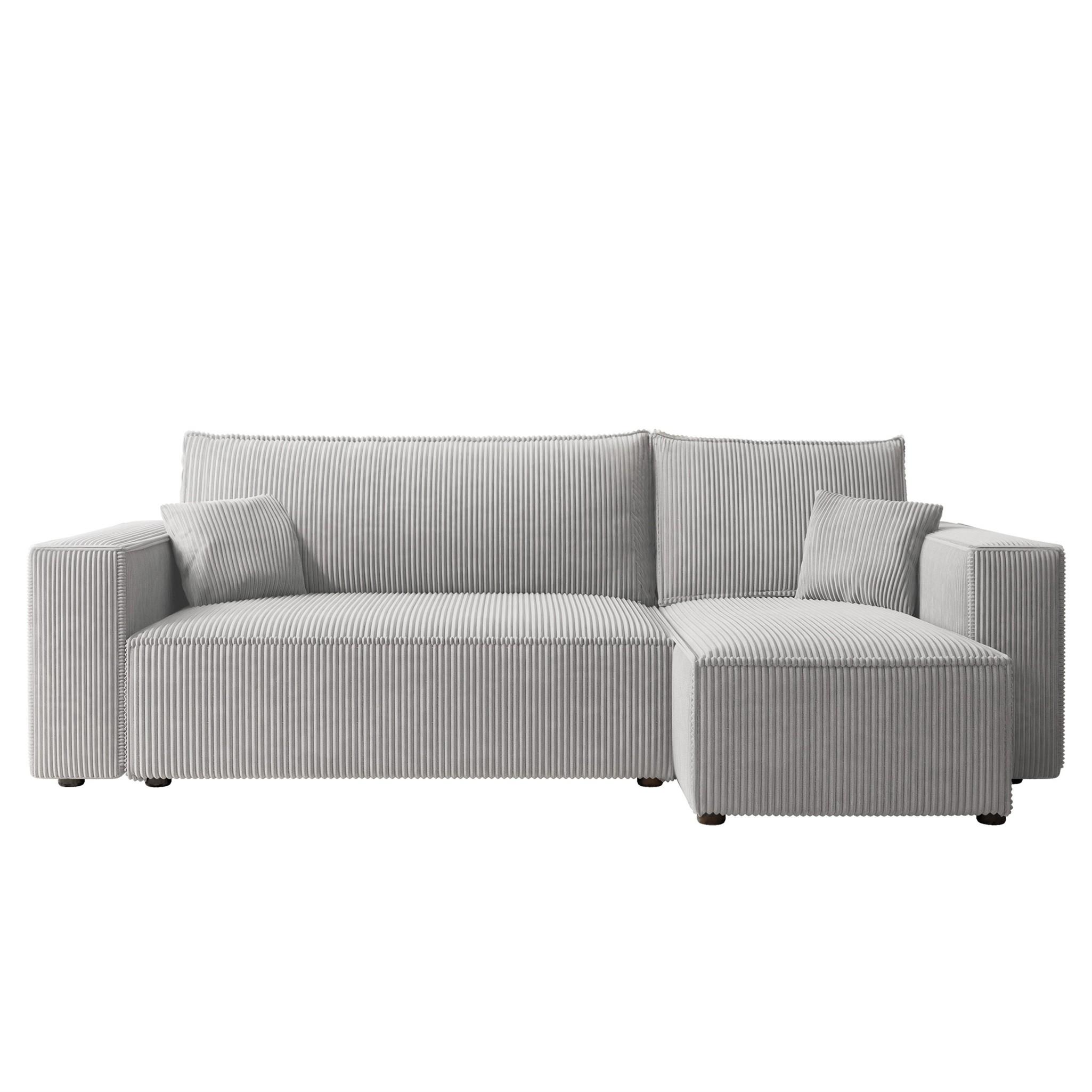 ECKSOFA Adara Mit Schlaffunktion - Hellgrau, Holzwerkstoff/Textil (145/244cm) - Fun Möbel