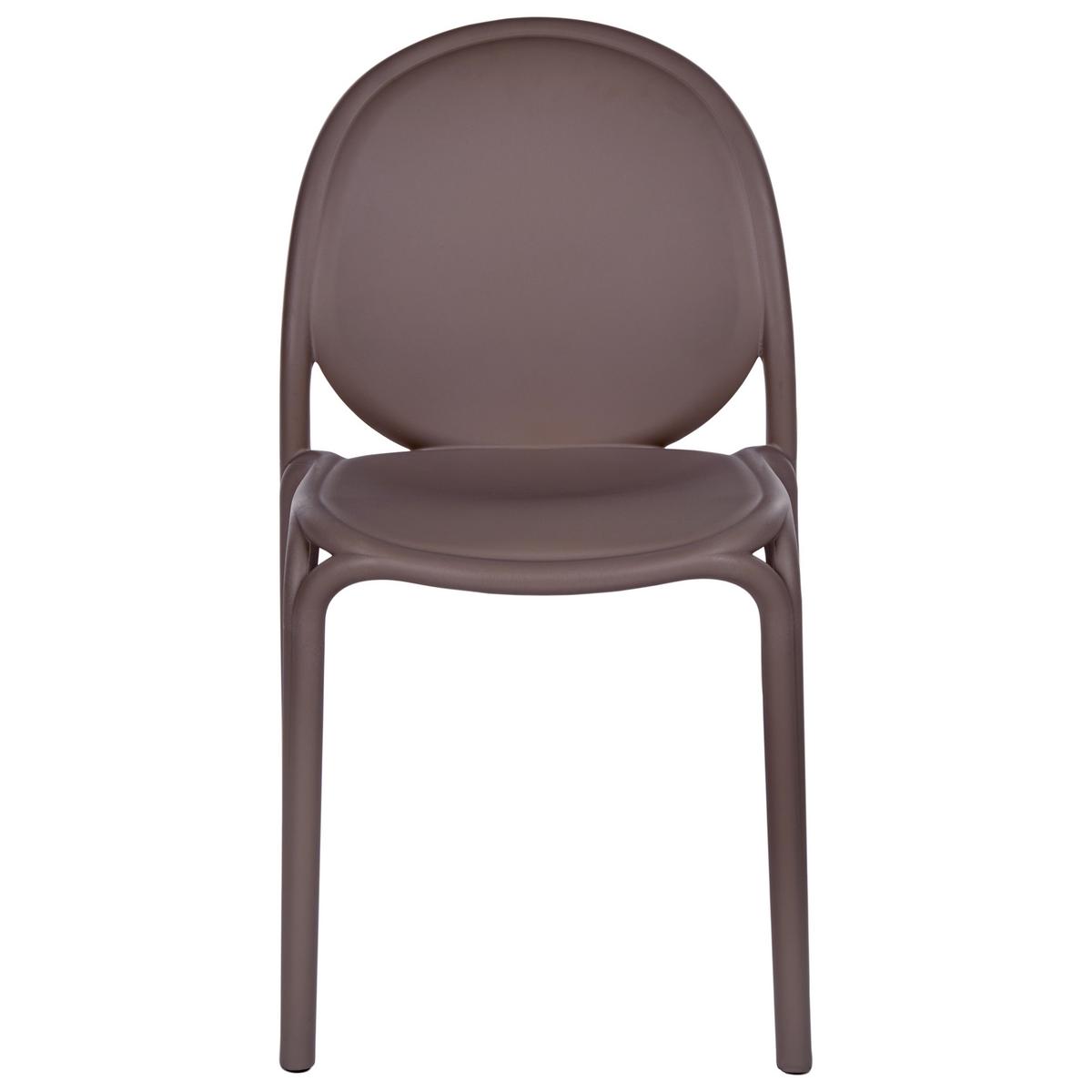 GARTENSTUHL 4er Set Braun Brugnello - Braun, Kunststoff (44/80/47cm) - Beliani