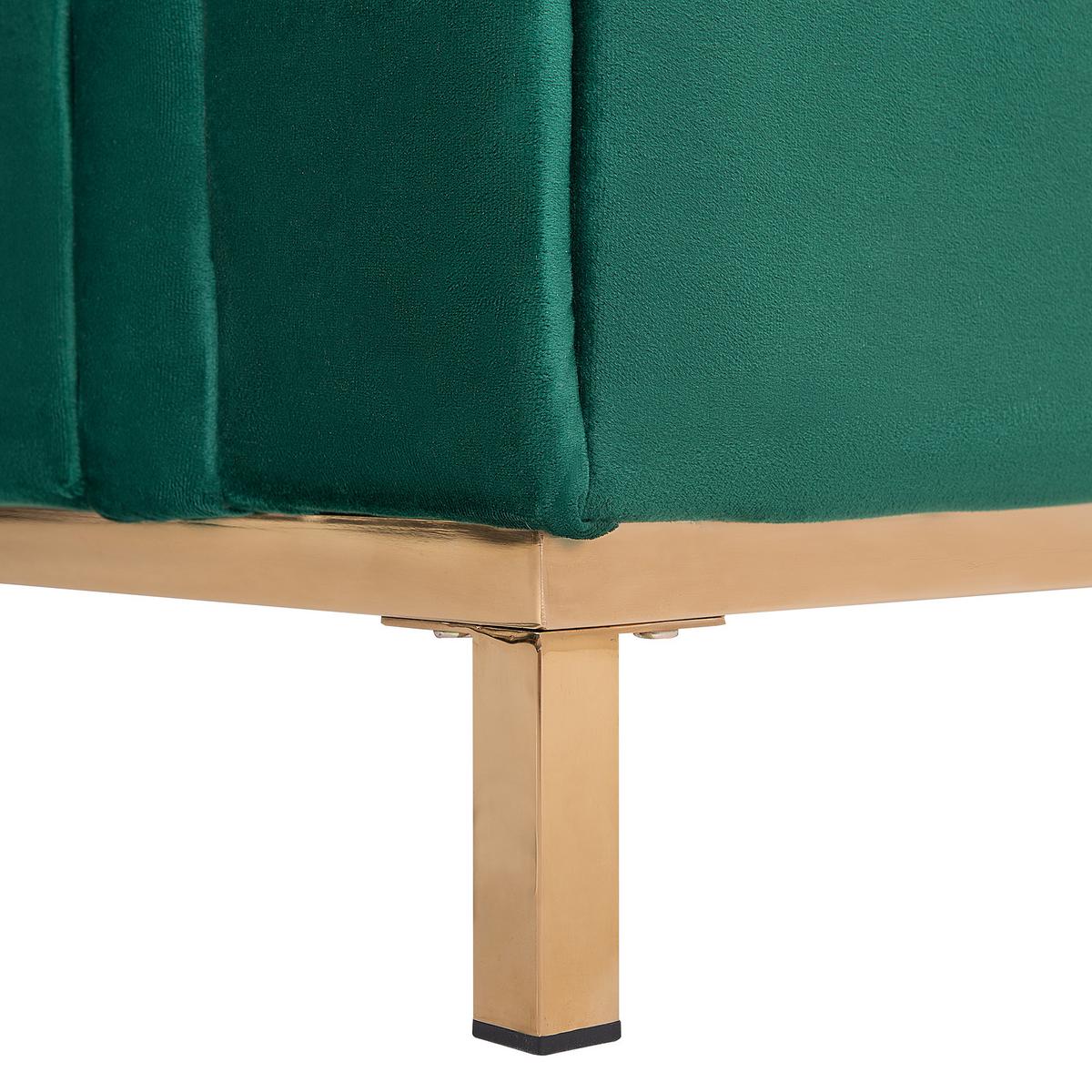 ECKSOFA Samtstoff Grün rechtsseitig Oslo - Dunkelgrün, Textil (270/151cm) - Beliani