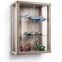 HÄNGEVITRINE 25/60/80 cm mit 2 höhenverstellbaren Glasböden - Transparent/Silberfarben, Glas/Holzwerkstoff (60/80/25cm) - K-Möbel