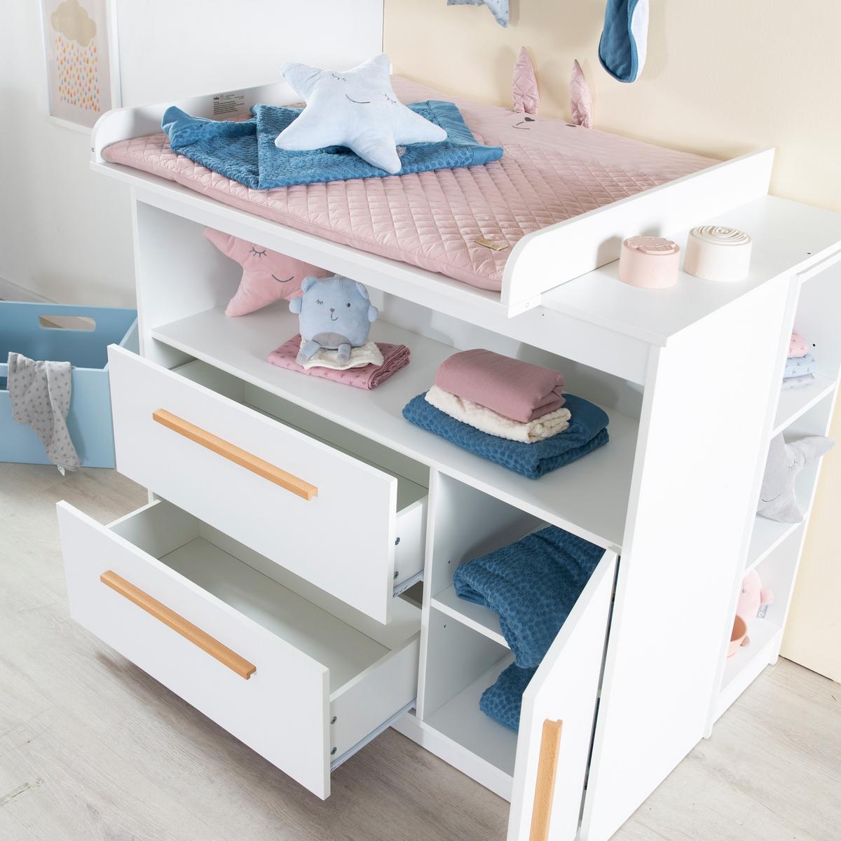 WICKELKOMMODE Lilo - Weiß, Holz/Holzwerkstoff (107/98/75cm) - Roba