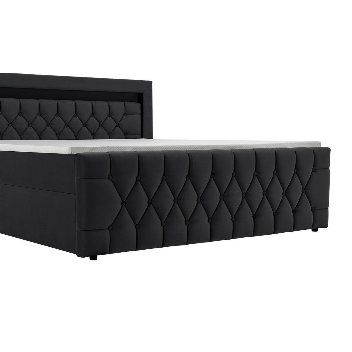 BOXBETT Leona Schwarz Samt 140x200 cm - Schwarz, Textil (140/200cm) - Juskys