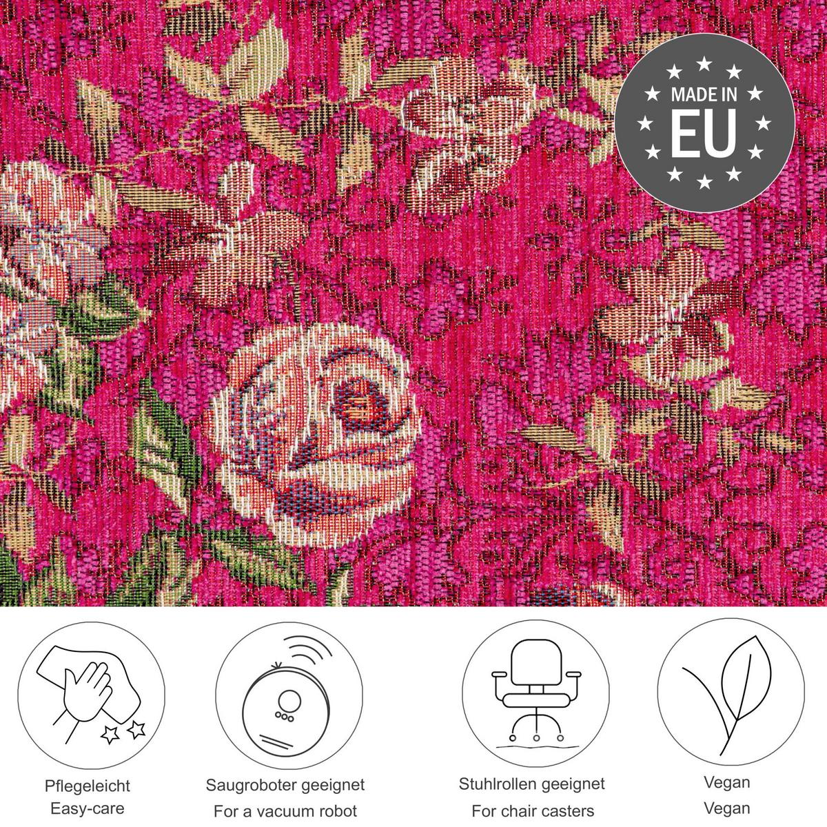 FLACHWEBTEPPICH Flomi Florence 80x150 cm - Pink, Textil (80/150cm) - THEKO