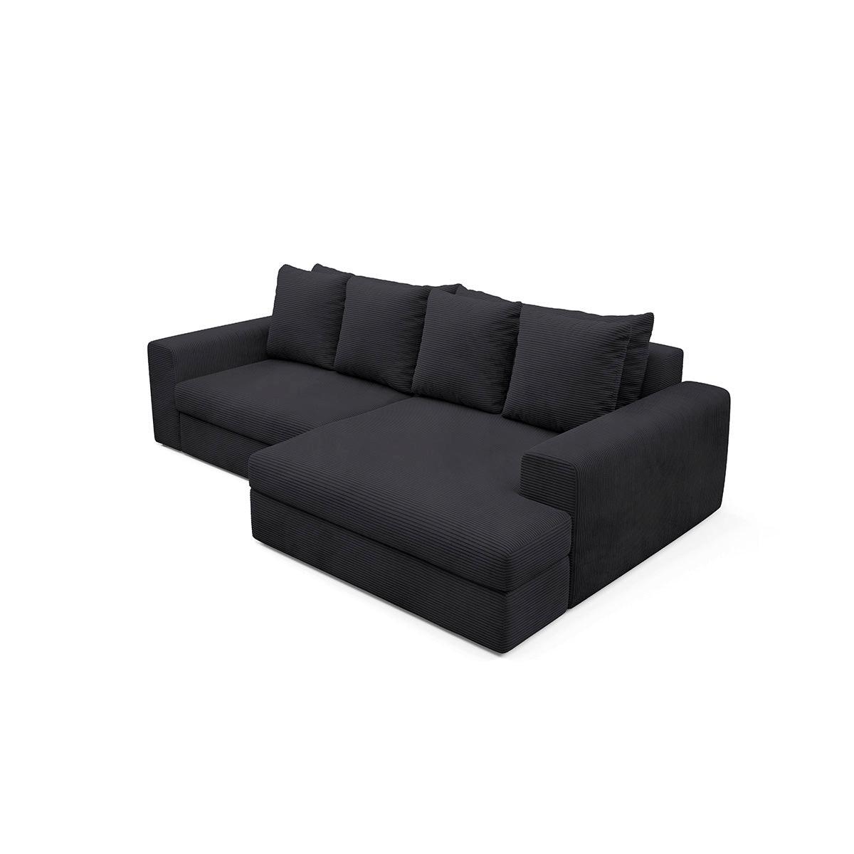 ECKSOFA Paola 3 Sitzplätze Schwarz - Schwarz, Holz (272/167cm) - Petits-meubles
