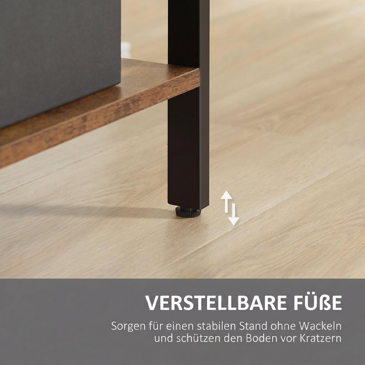 BÜCHERREGAL Spanplatte Metall Rustikal-Braun - Schwarz/Braun, Holzwerkstoff/Metall (30/157.5/77cm) - HOMCOM