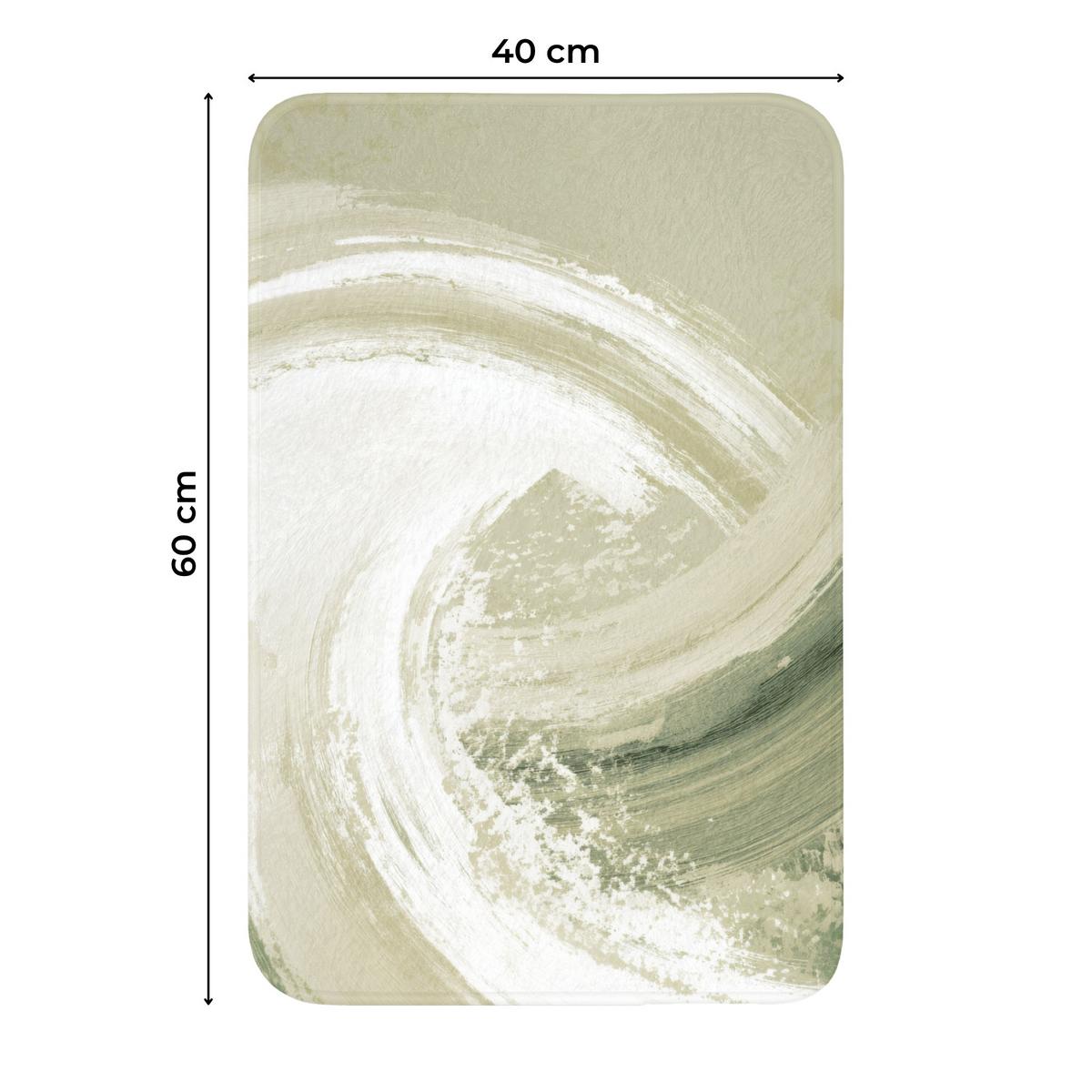 WC-VORLEGER Abstrakt - Pinselstriche - Wellen - Grün WC Teppich 40x60 cm - Mintgrün, Textil (40/1cm) - OnlyWow