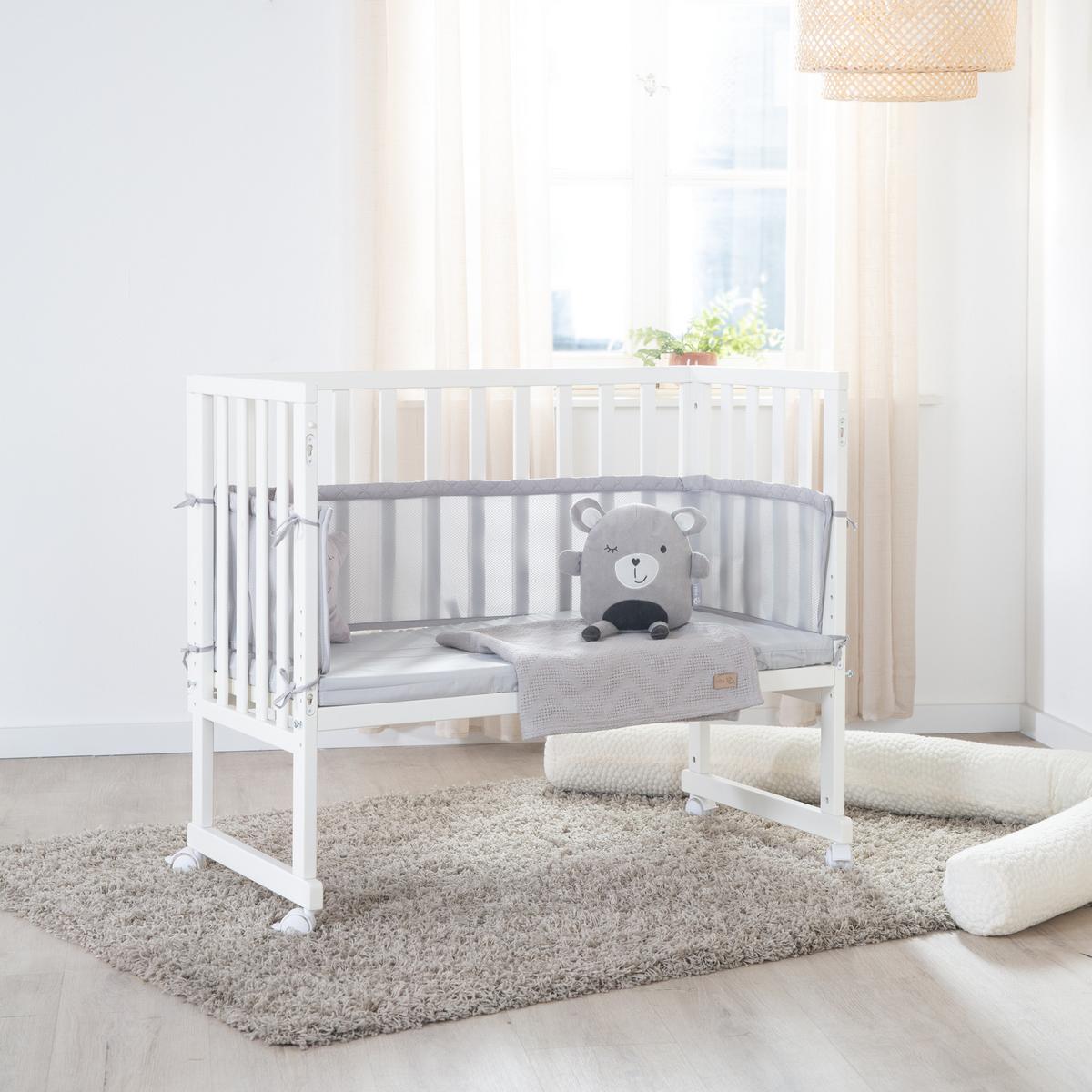 BEISTELLBETT roba Style grau 3in1 Set 90 x 45 cm - Weiß/Grau, Holzwerkstoff (45/90cm) - Roba