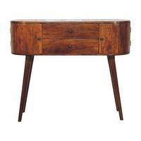 KONSOLENTISCH IN KASTANIENFARBE, 2 SCHUBLADEN, 2 SEITENSCHRÄNKE, BRAUN - Braun, Holz (110/35/91cm) - Artisan Furniture