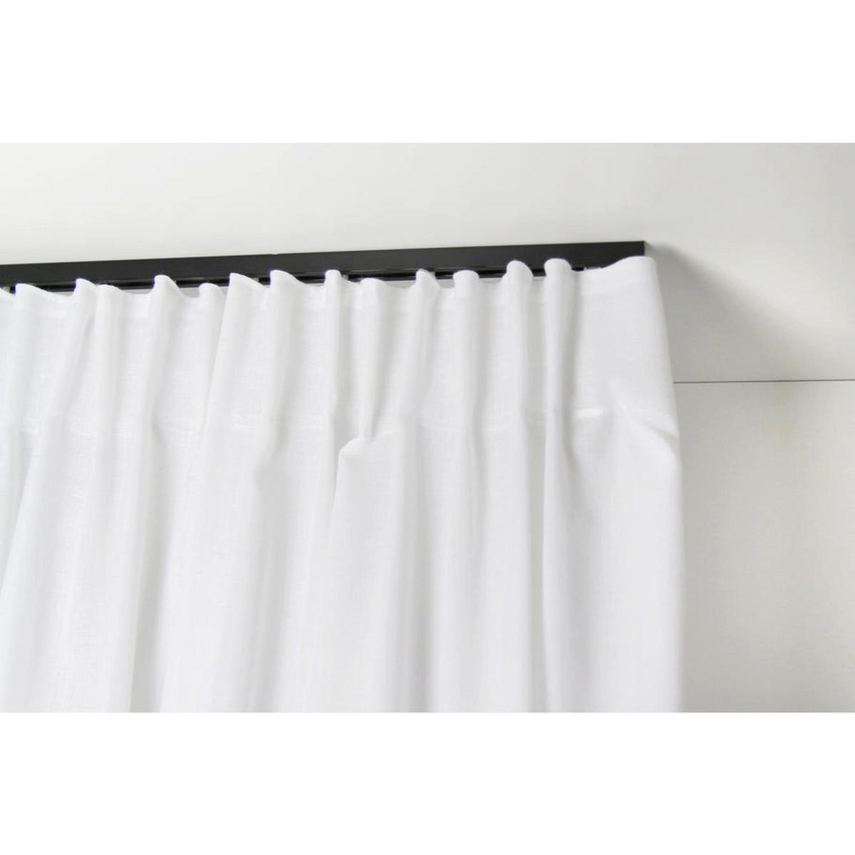 GARDINENSCHIENE auf Maß 1-lauf Deckenmontage Square 130cm - Schwarz, Metall (130cm) - Deco-Raum
