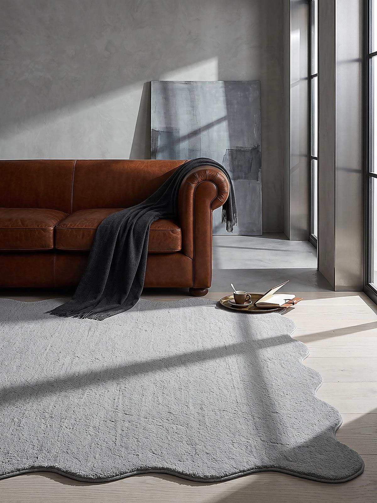 HOCHFLORTEPPICH Antirutsch Uni TIRSO Polyester Grau 140 x 200 cm - Grau, Textil (140/200cm) - KADIMA DESIGN