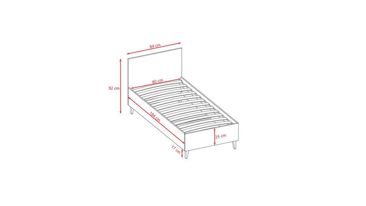 KINDERBETT Kubi ohne Schublade ohne Matratze Grau 180/80 - Grau, Holzwerkstoff (80/180cm) - RAUMHIRSCH FURNITURE