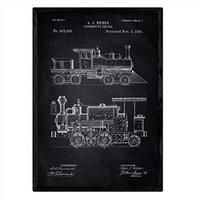 POSTER Lokomotive Patent A3 Rahmenlos - Schwarz, Papier (29.7/5/42cm) - Nacnic