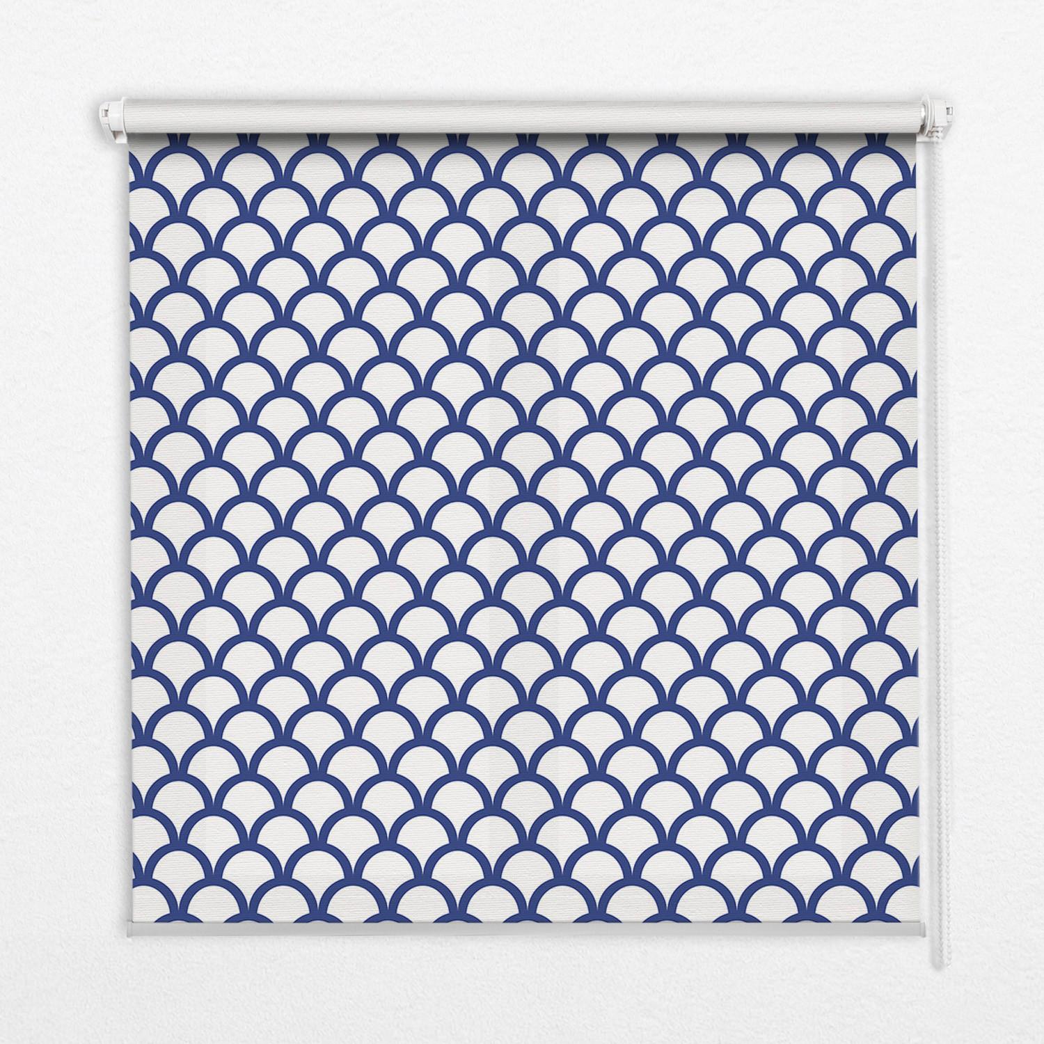 INNENROLLO - Fensterrollo - Rollo - 60x40 cm - Blaue Schuppen - Blau, Kunststoff (60/140/0.5cm) - TULUP