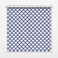 INNENROLLO - Fensterrollo - Rollo - 80x140 cm - Blaue Schuppen - Blau, Kunststoff (80/140/0.5cm) - TULUP