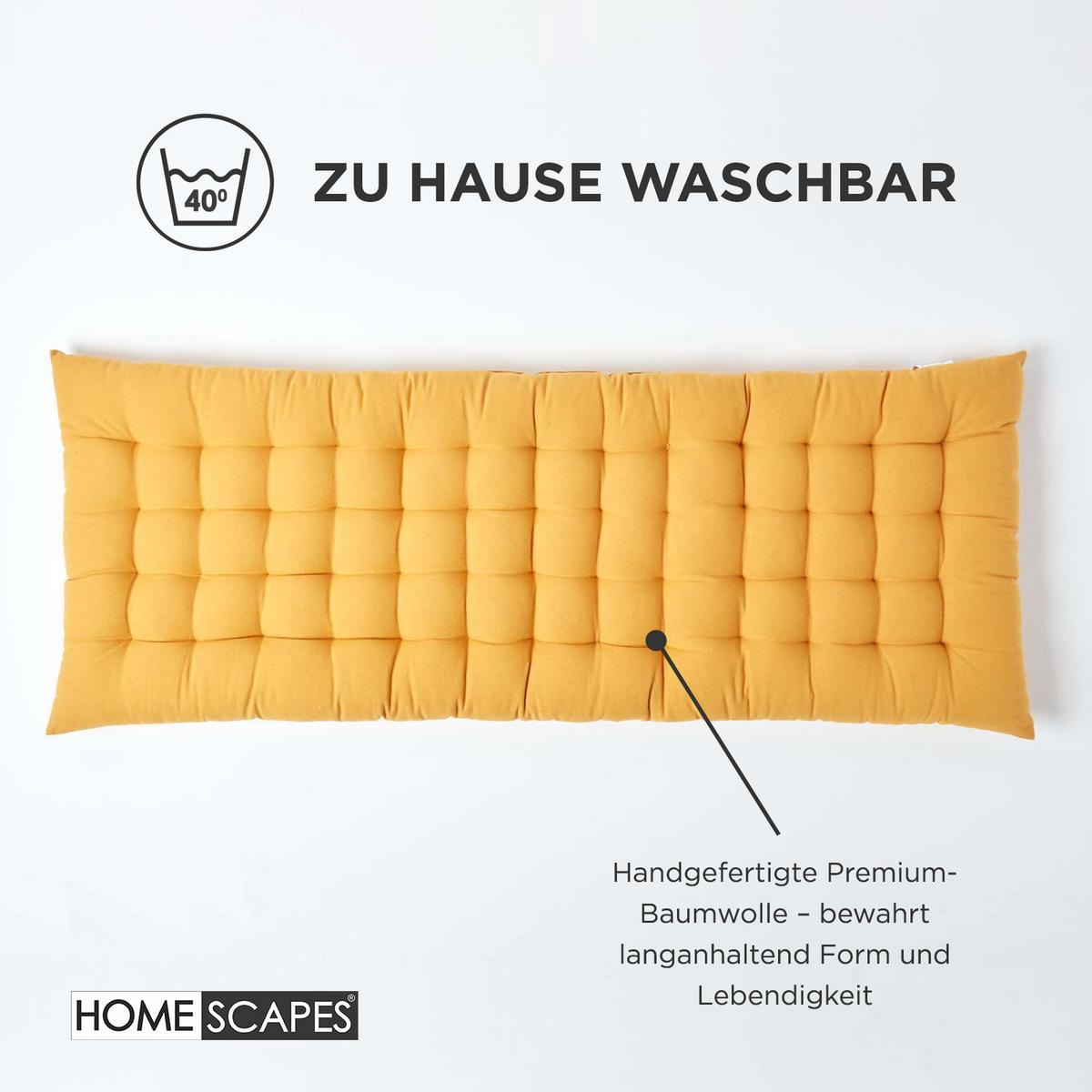 BANKAUFLAGE 3-Sitzer gelb 143/48/5 cm - Gelb, Textil (143/48/5cm) - Homescapes
