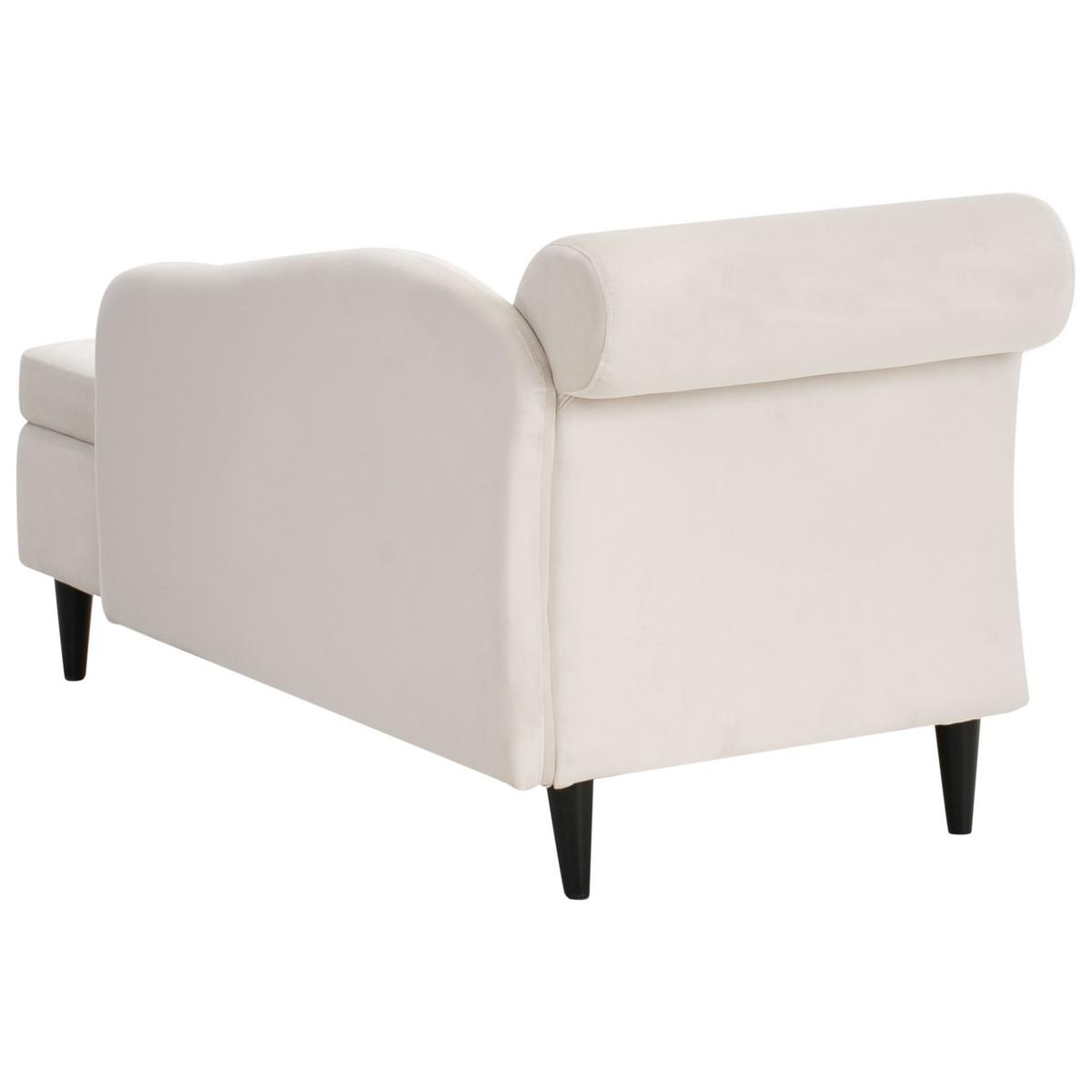 CHAISELONGUE-LINKSSEITIGE Samtstoff Beige mit Stauraum Luiro - Beige/Schwarz, Textil (160/77/70cm) - Beliani