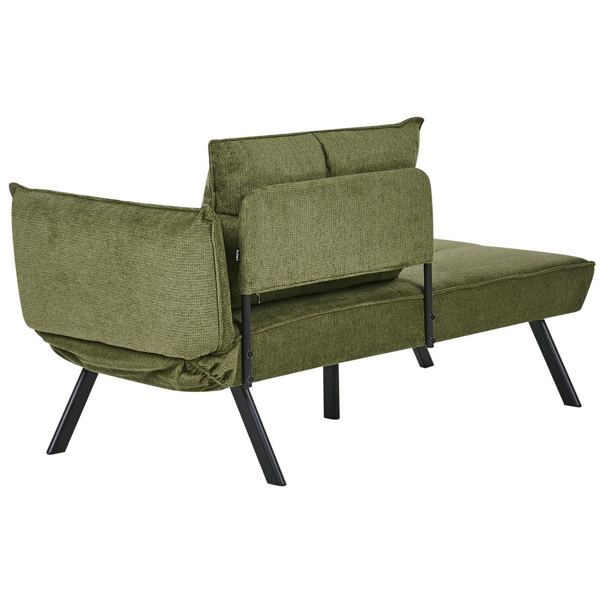 CHAISELONGUE-RECHTSSEITIGE Grün Rocamadour - Schwarz/Grün, Textil (150/83/72cm) - Beliani