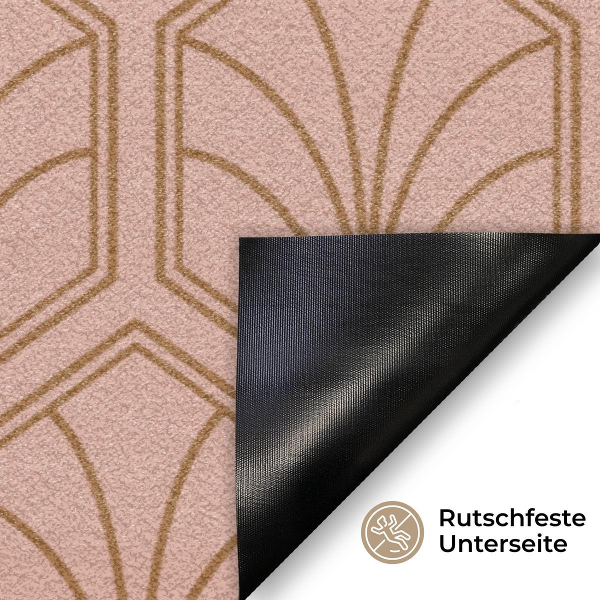 FUSSMATTE Lachsrosa - Muster - Geometrisch Schmutzfangmatte 90x60 cm - Altrosa, Kunststoff (90/0.4cm) - MuchoWow