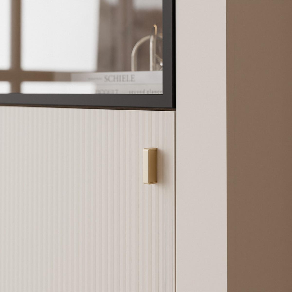 VITRINE AVENA Glastüren, 60/40/194 cm Kaschmir / Eiche - Kaschmir, Holzwerkstoff/Kunststoff (60/194/40cm) - Idohome