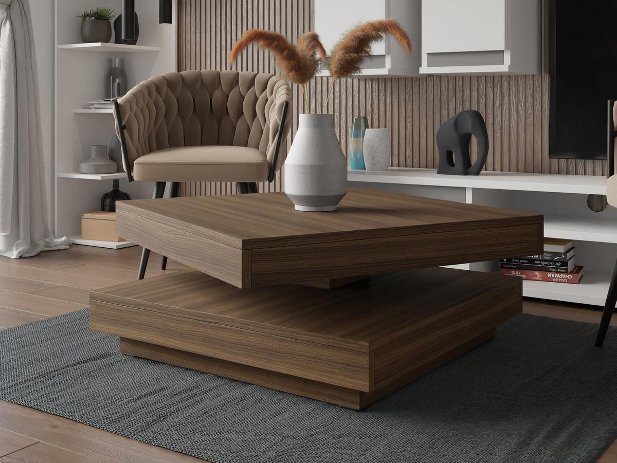COUCHTISCH Nenani - Nussbaumfarben, Holzwerkstoff (70/70/34cm) - MIRJAN24