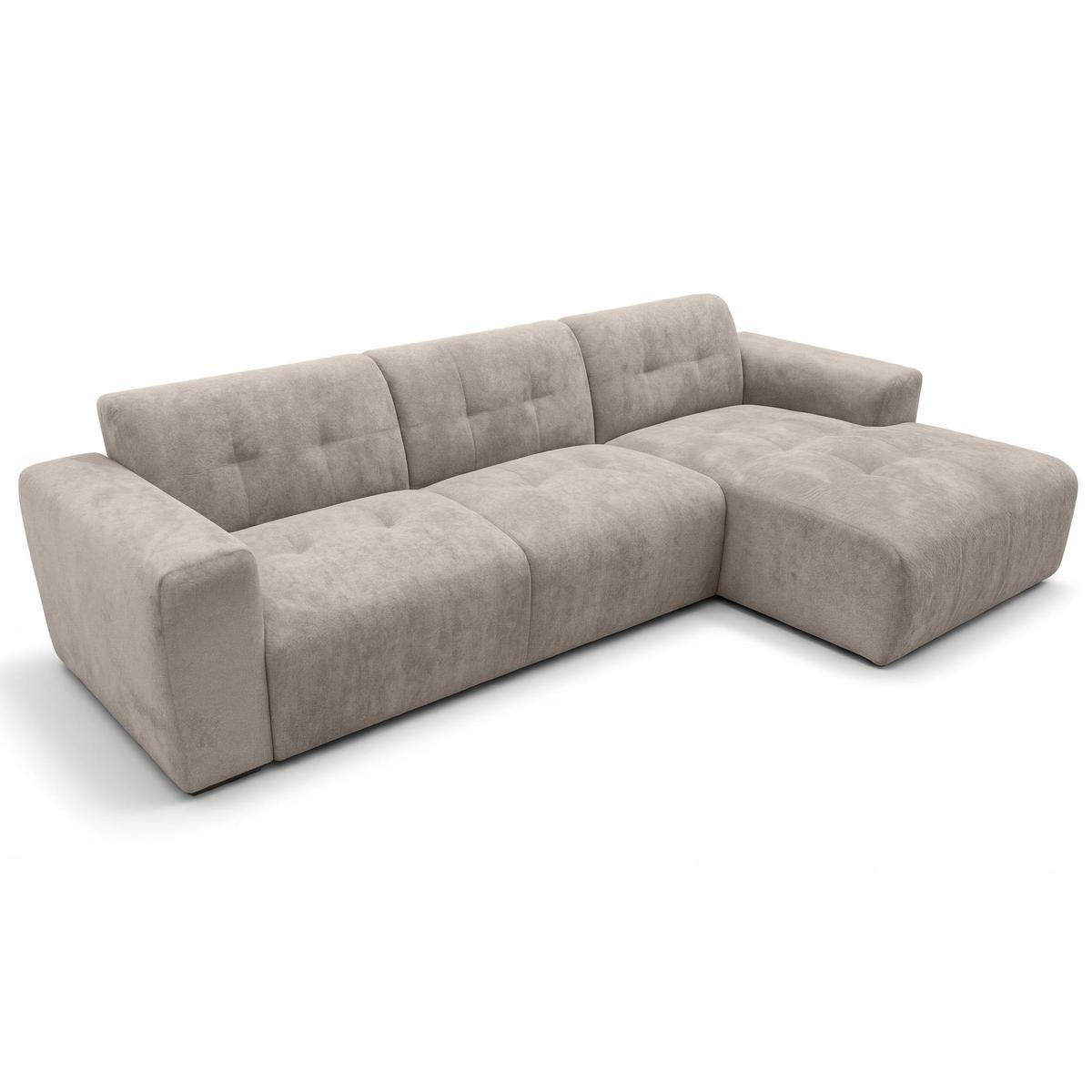 ECKSOFA L Form Corlu Beige 310/165/78 cm – stilvolle kleine Eckcouch Rechts - Beige/Schwarz, Kunststoff/Textil (165/310cm) - AX Living