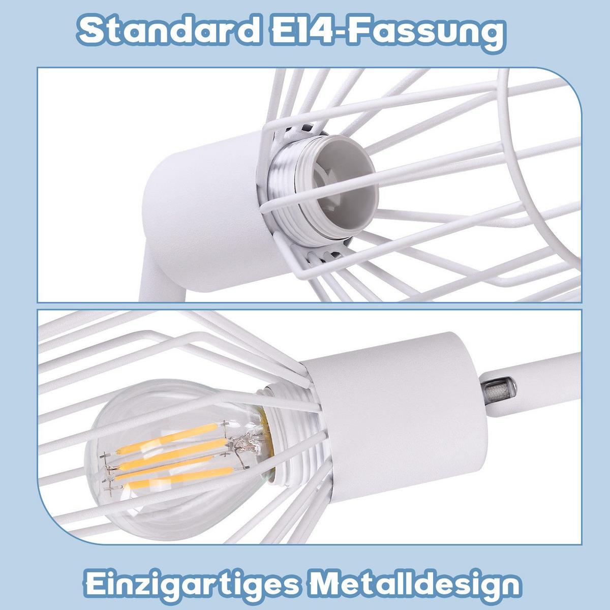 DECKENSTRAHLER Franziska 3-flammig 46/10/10 cm - Weiß, Metall (46/10/10cm) - Nettlife