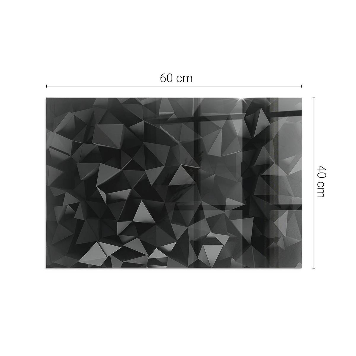 GLASPLATTE für Kamin 60x40 cm - Schwarz, Glas (60/40/0.4cm) - TULUP
