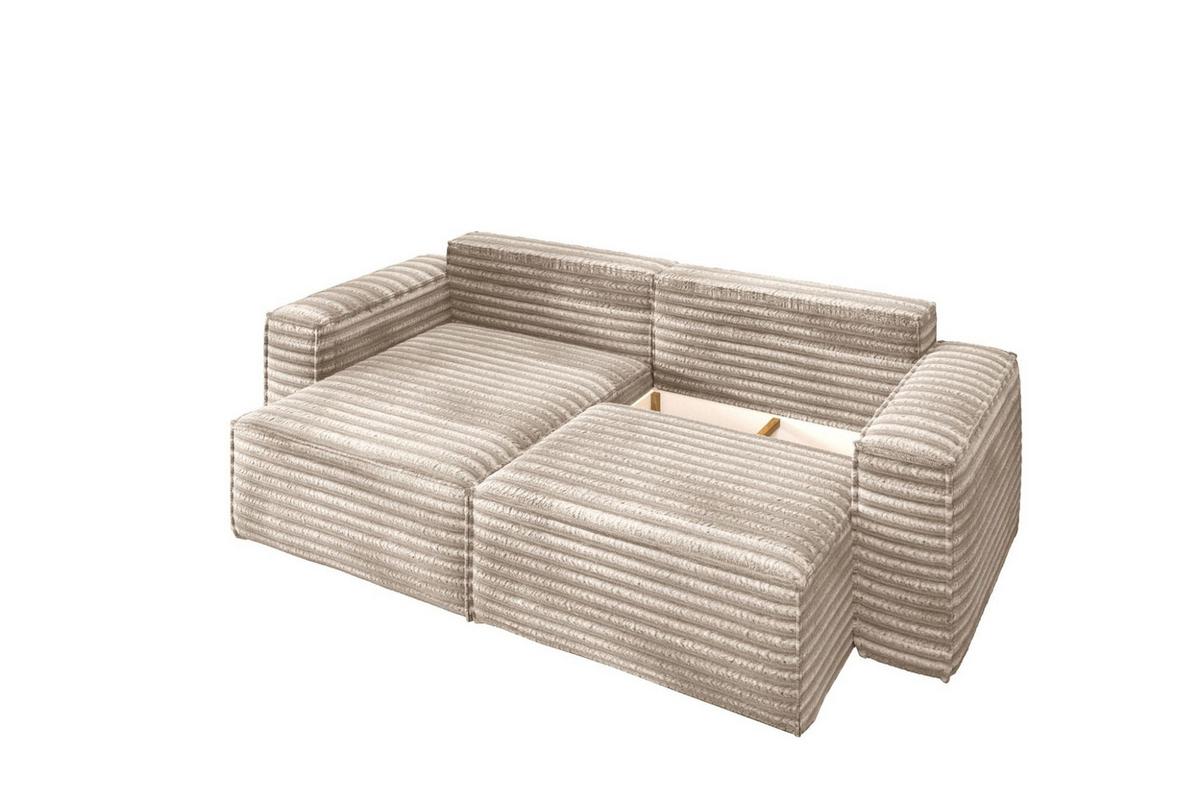 ECKSOFA Schlafsofa Madlen - Beige, Holzwerkstoff/Textil (248/140cm) - Fun Möbel