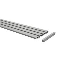 GARDINENSCHIENE Slimline 120 cm, 3-/4-läufig Silbergrau - Silberfarben/Alufarben, Metall (8.6/1.1/120cm) - INTERDECO