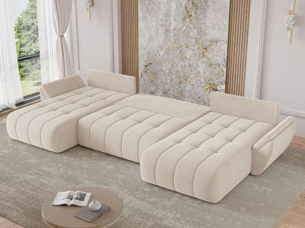 ECKSOFA Decor U Beige - Beige, Holz/Textil (381/192cm) - Graingold
