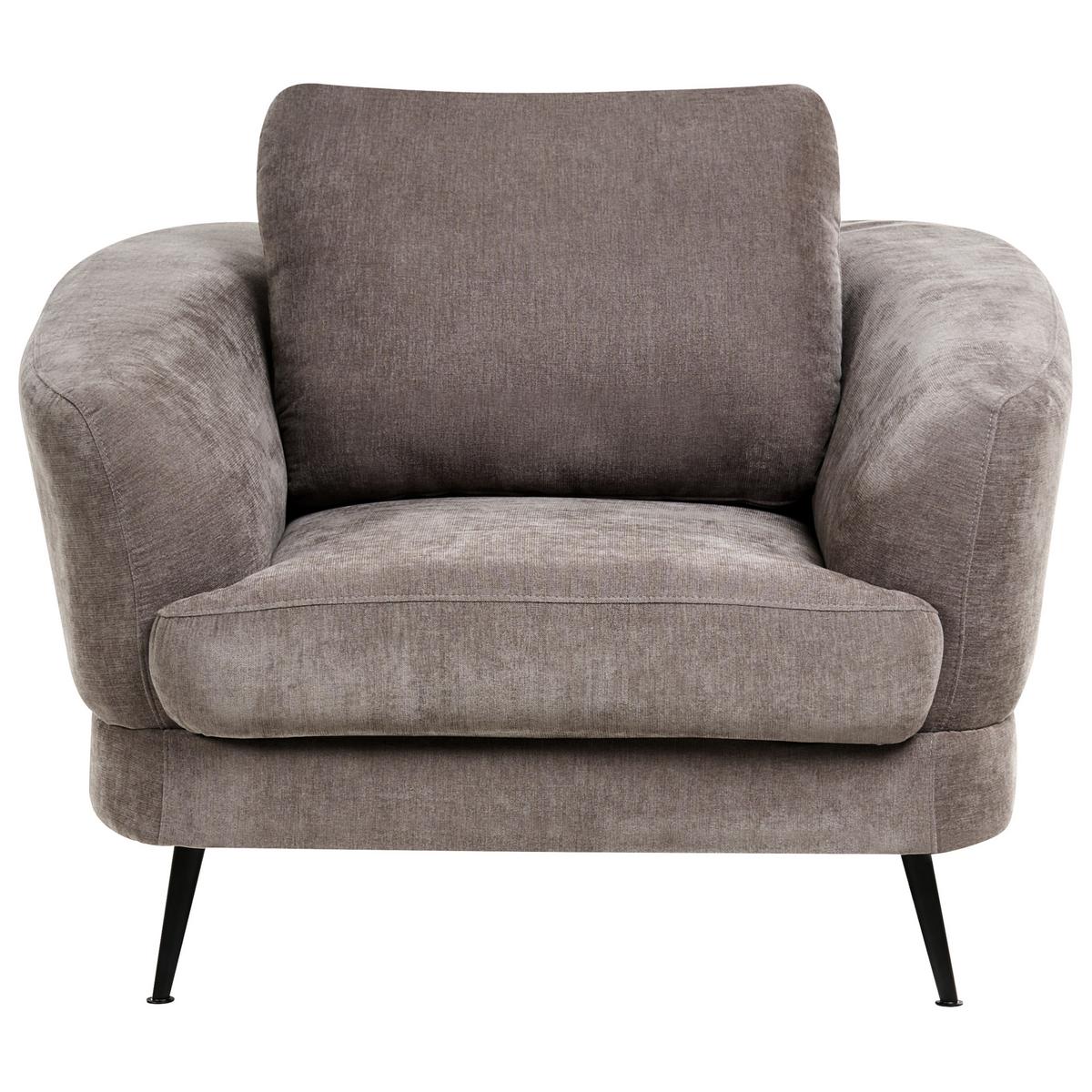 SESSEL Chenillegewebe Taupe Kjaer - Taupe, Textil (100/100/100cm) - Beliani