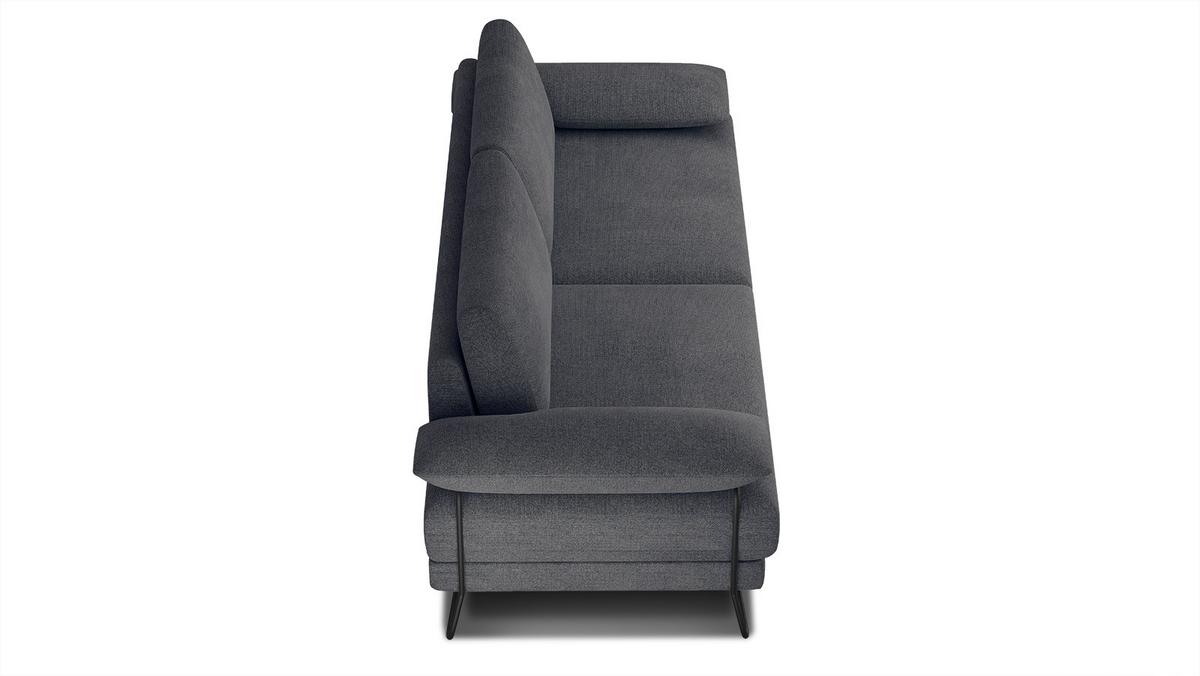 SOFA LORI 3-Sitzer, dunkelgrau - Dunkelgrau/Schwarz, Holzwerkstoff/Textil (245/87/96cm) - Wozimo