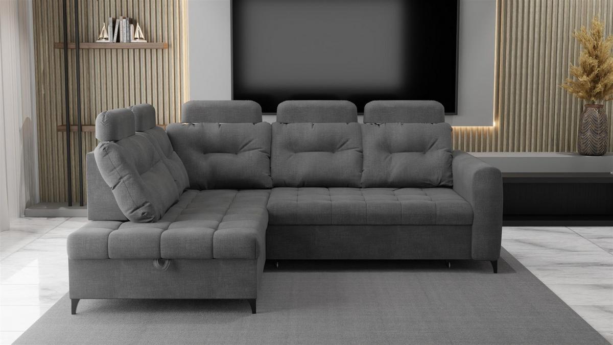 ECKSOFA Wendie - Grau, Holzwerkstoff/Textil (200/250cm) - Fun Möbel