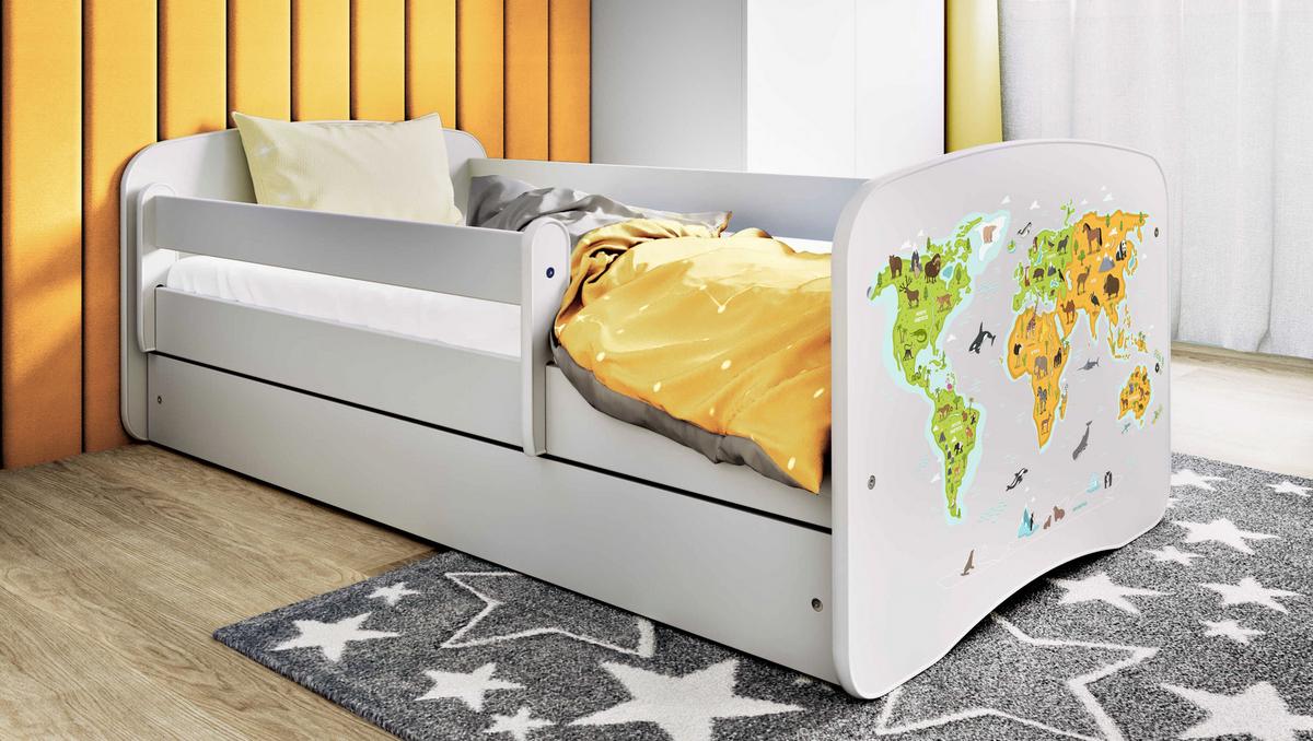KINDERBETT Karte mit Schublade und Matratze 180/80 - Weiß, Holzwerkstoff (80/180cm) - RAUMHIRSCH FURNITURE