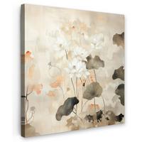LEINWANDBILD Blumen - Japandi - Wabi sabi Deko Wohnzimmer 20x20 cm - Sandfarben, Textil (20/20cm) - MuchoWow