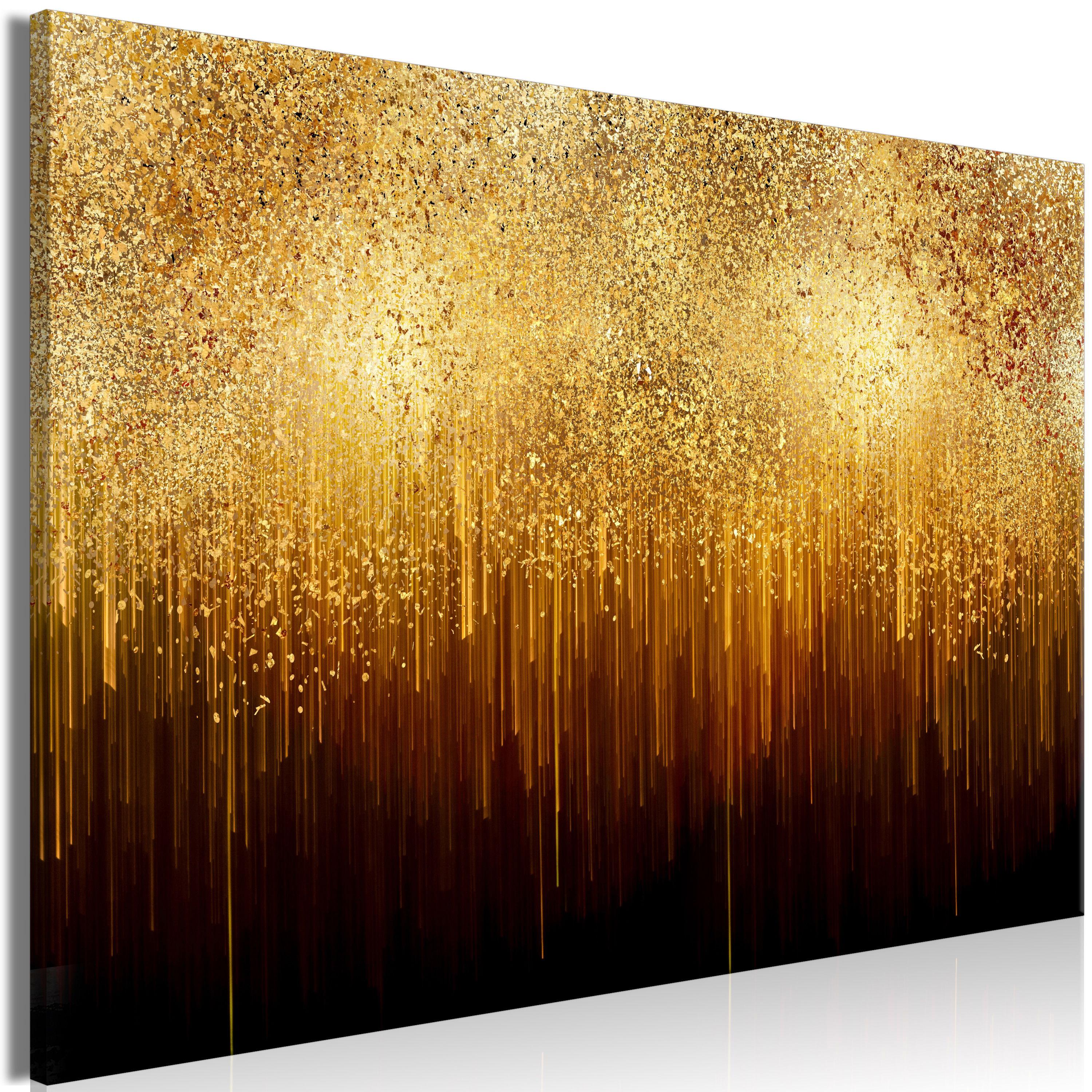 KUNSTDRUCK Schwarz 120/80 cm - Goldfarben/Schwarz, Textil (120/80cm) - KUNSTLOFT