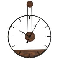 WANDUHR Metall Schwarz Taugon - Hellbraun/Schwarz, Metall (60/80/4cm) - Beliani