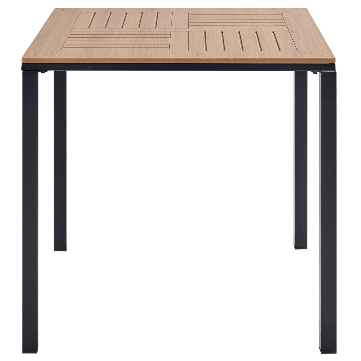 GARTENTISCH 80/80 cm Metall Schwarz Levanto - Schwarz/Braun, Metall (80/80/75cm) - Beliani