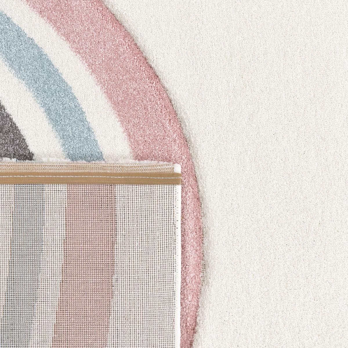 KINDERTEPPICH, mit Regenbogen- und Herz-Motiv, Rosa, Ø 200 cm - Rosa, Textil (200/200cm) - KADIMA DESIGN