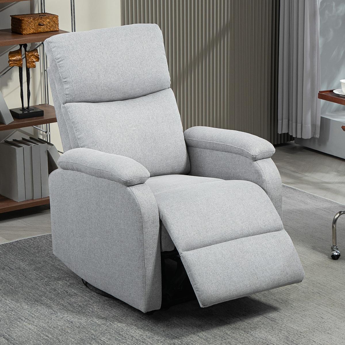 RELAXSESSEL, mit Liegefunktion, bis 150 kg belastbar, Grau - Grau, Metall (69/103/91.5cm) - HOMCOM