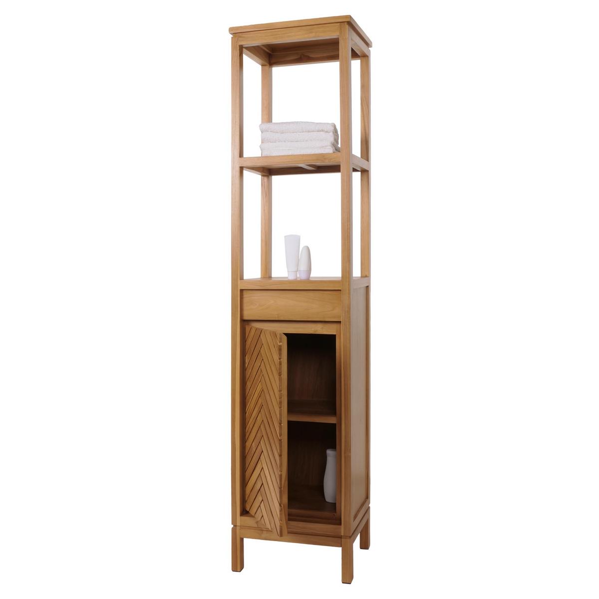 TEAK-HOCHSCHRANK Braun - Braun, Holz (40/181/35cm) - MCW