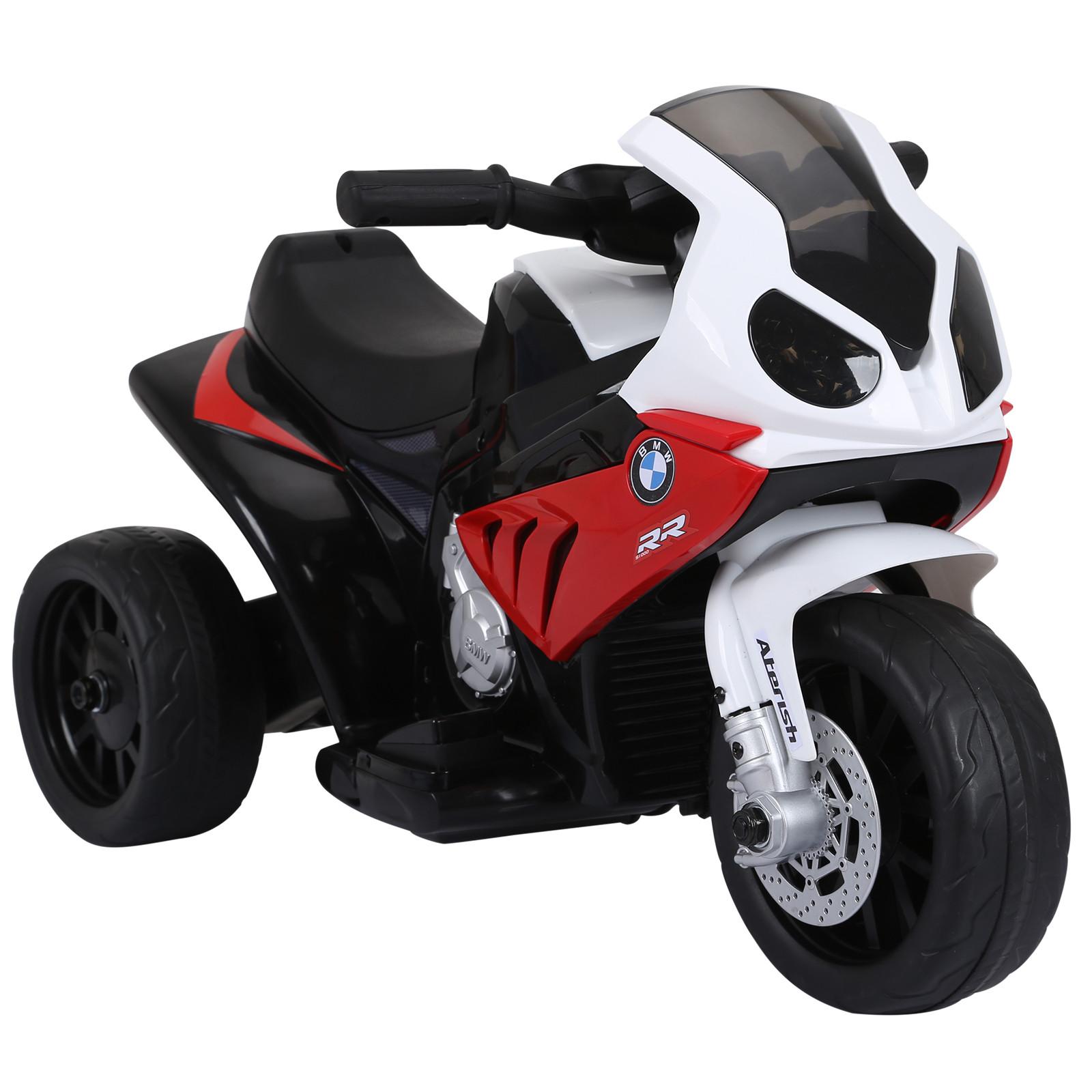 ELEKTRO Kindermotorrad Dreirad Kinderfahrzeug Lizenziert von BMW 18-36 Monate - Rot, Kunststoff (66/37/44cm) - HOMCOM