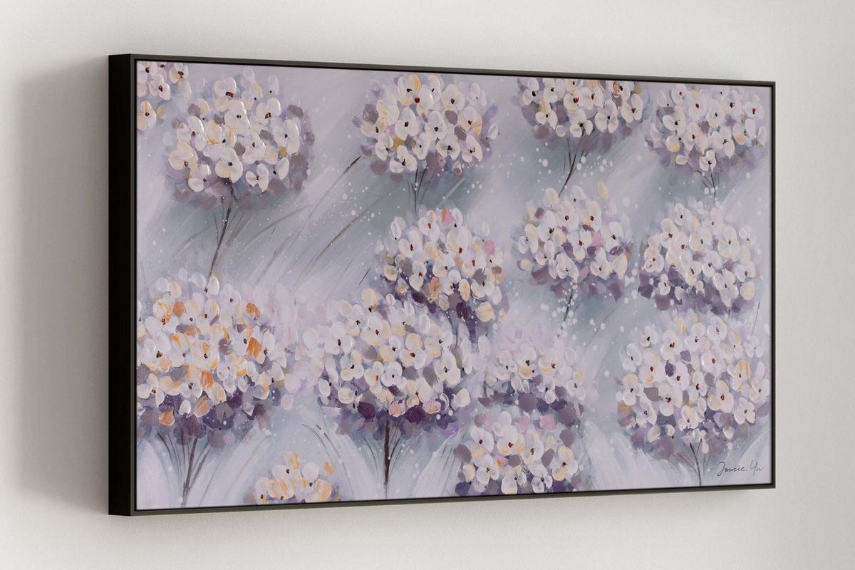ACRYLBILD HANDGEMALT 120/60 cm - Blau/Grau, Holz/Textil (120/60cm) - KUNSTLOFT