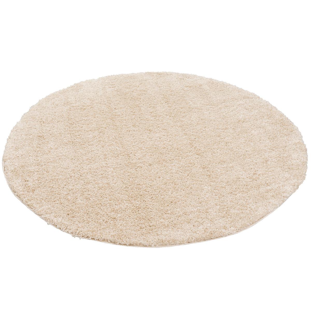 HOCHFLOR LANGFLOR TEPPICH ALOHA RUND - Beige, Textil (150/150cm) - Pergamon
