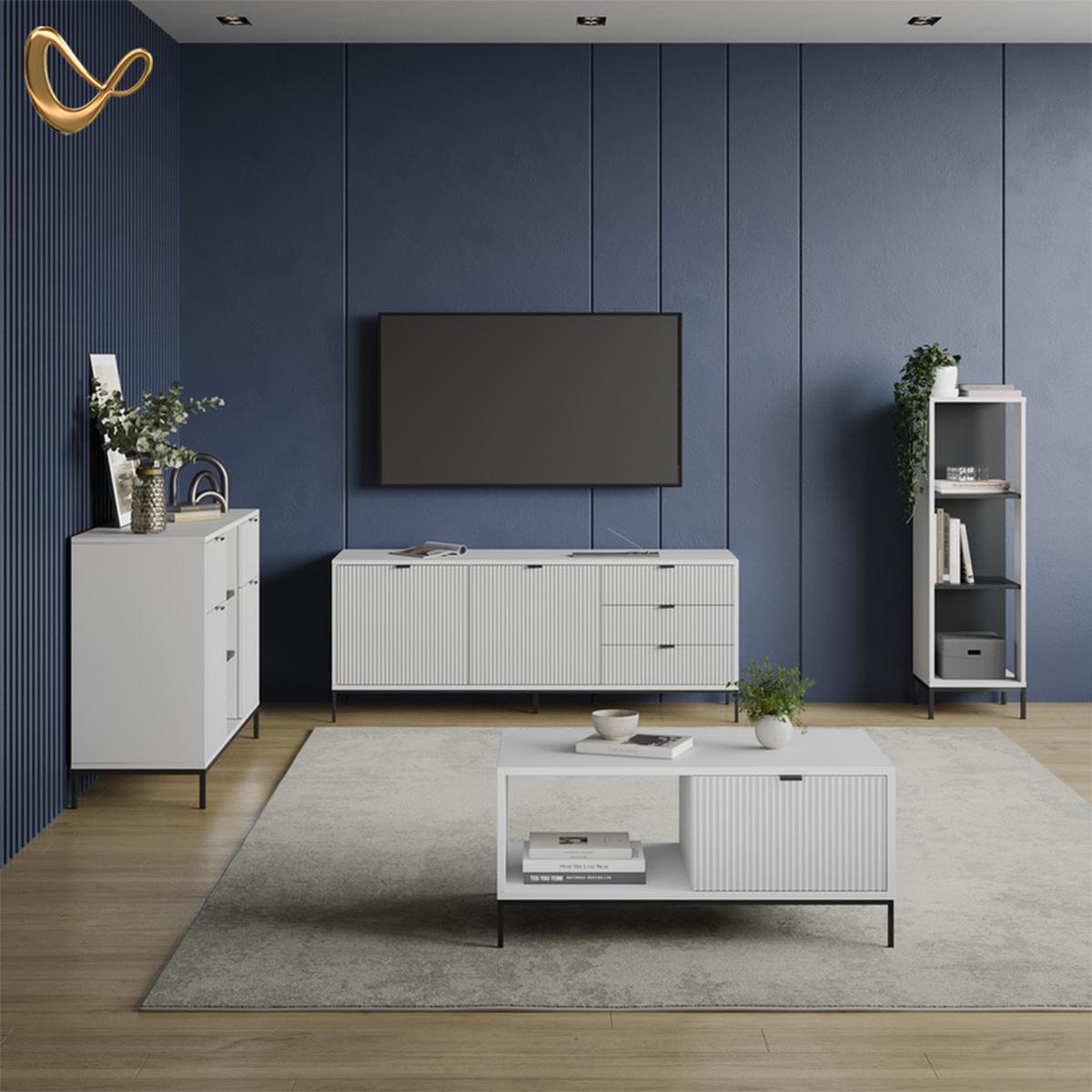 BÜCHERREGAL Aterno Weiß mit 3 Fächern - Weiß, Holzwerkstoff (36/120/36cm) - Livinity®