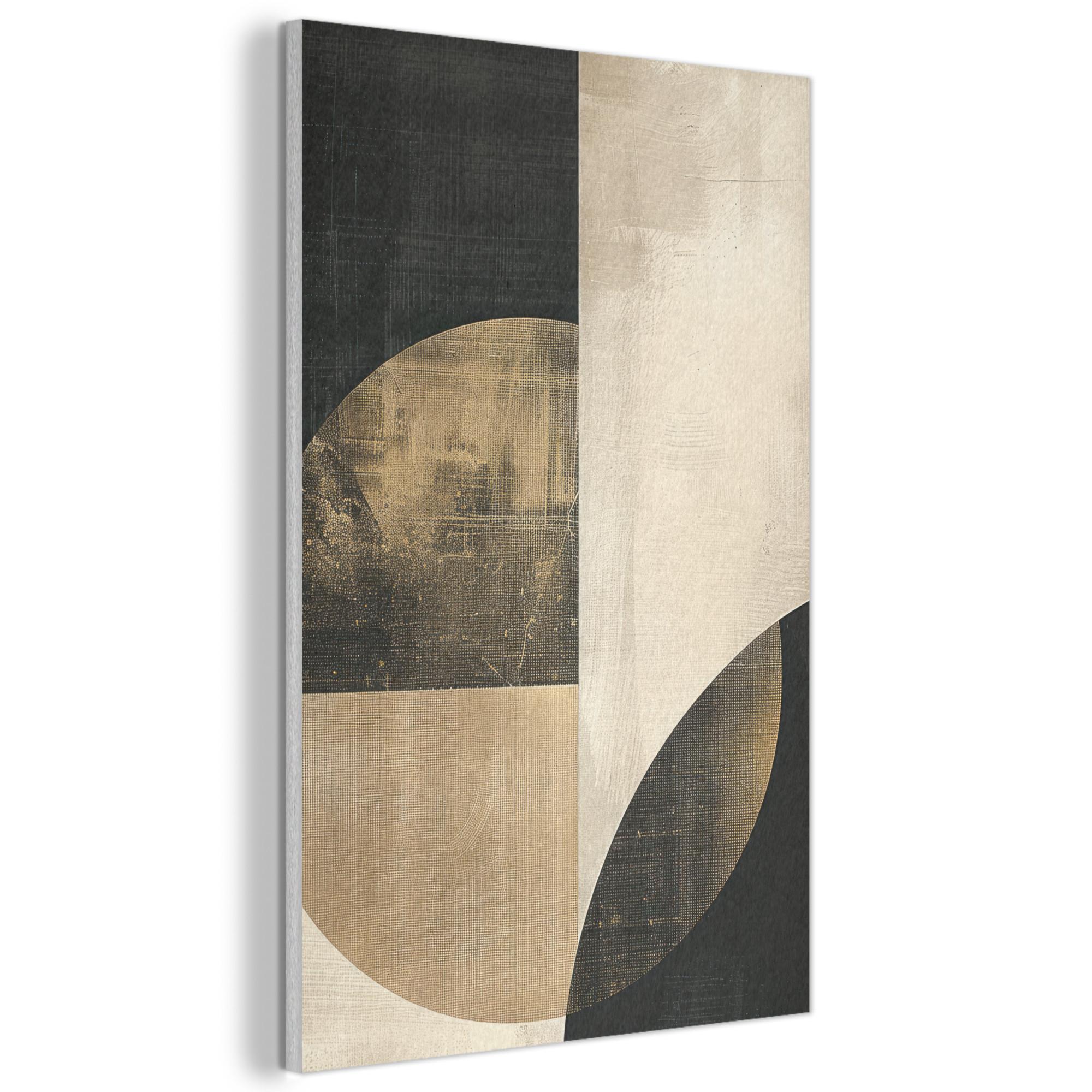 AKUSTIKBILD Abstrakt - Geometrische Formen - Schwarz - Gold Wanddeko 60x90 cm - Ecru, Kunststoff (60/90/0.9cm) - MuchoWow